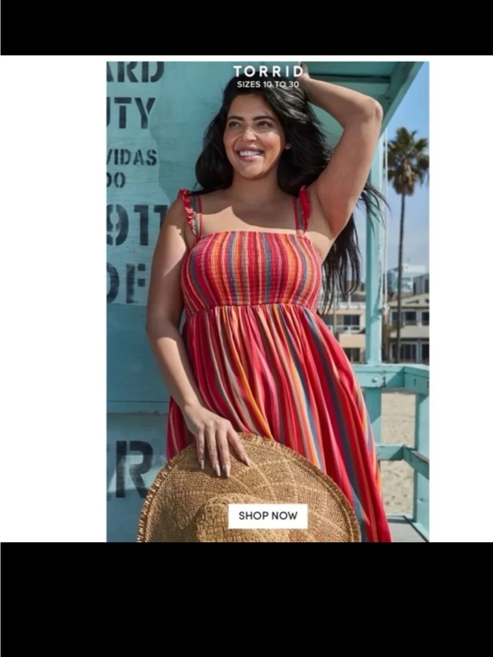 Torrid Midi Chaillis Smocked Tiered Dress in Striped Midi Dress size 0 or Large - Picture 4 of 12
